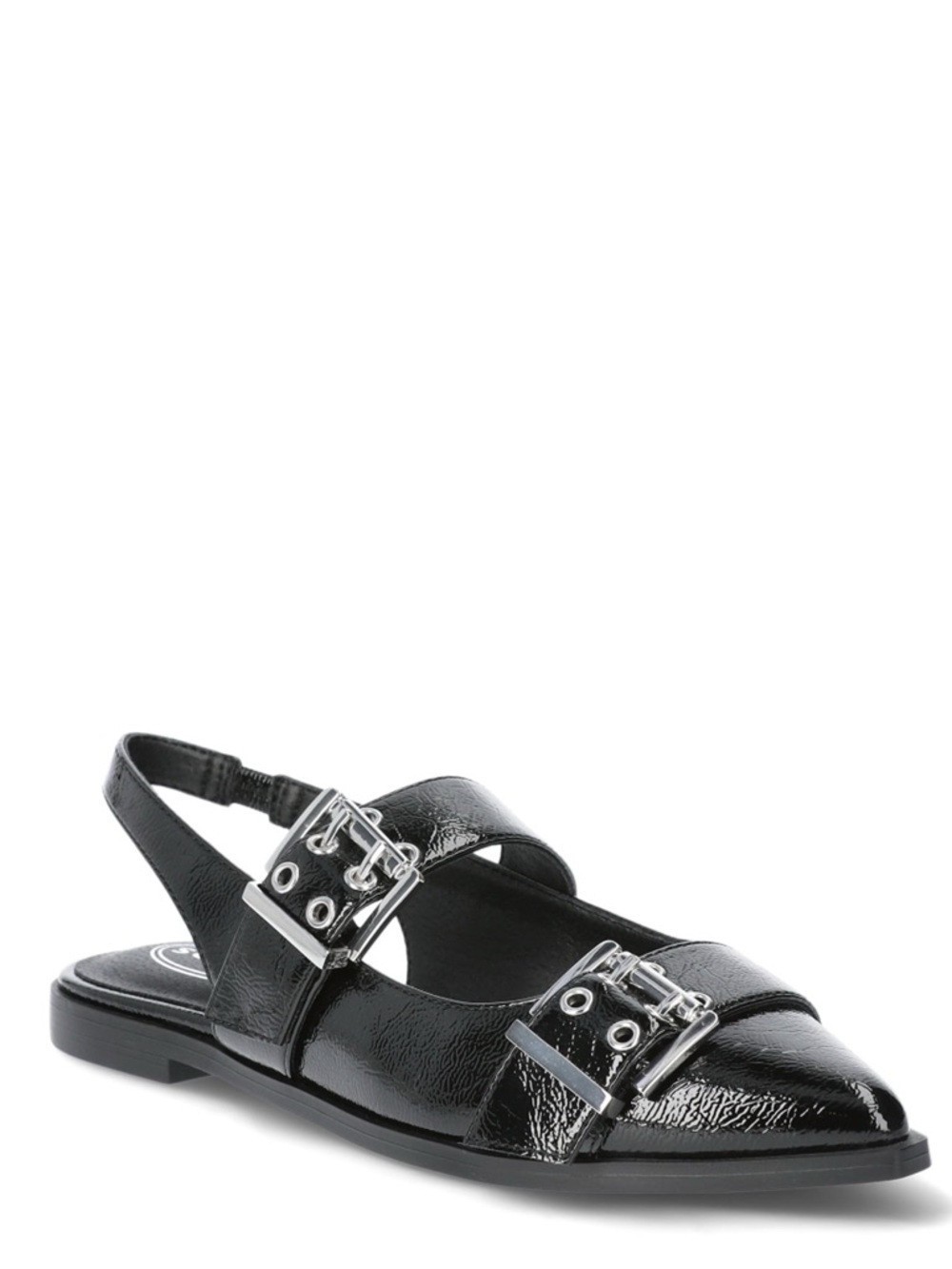 Scoop 8.5 Women's Faux Leather Buckle Slingback Flats